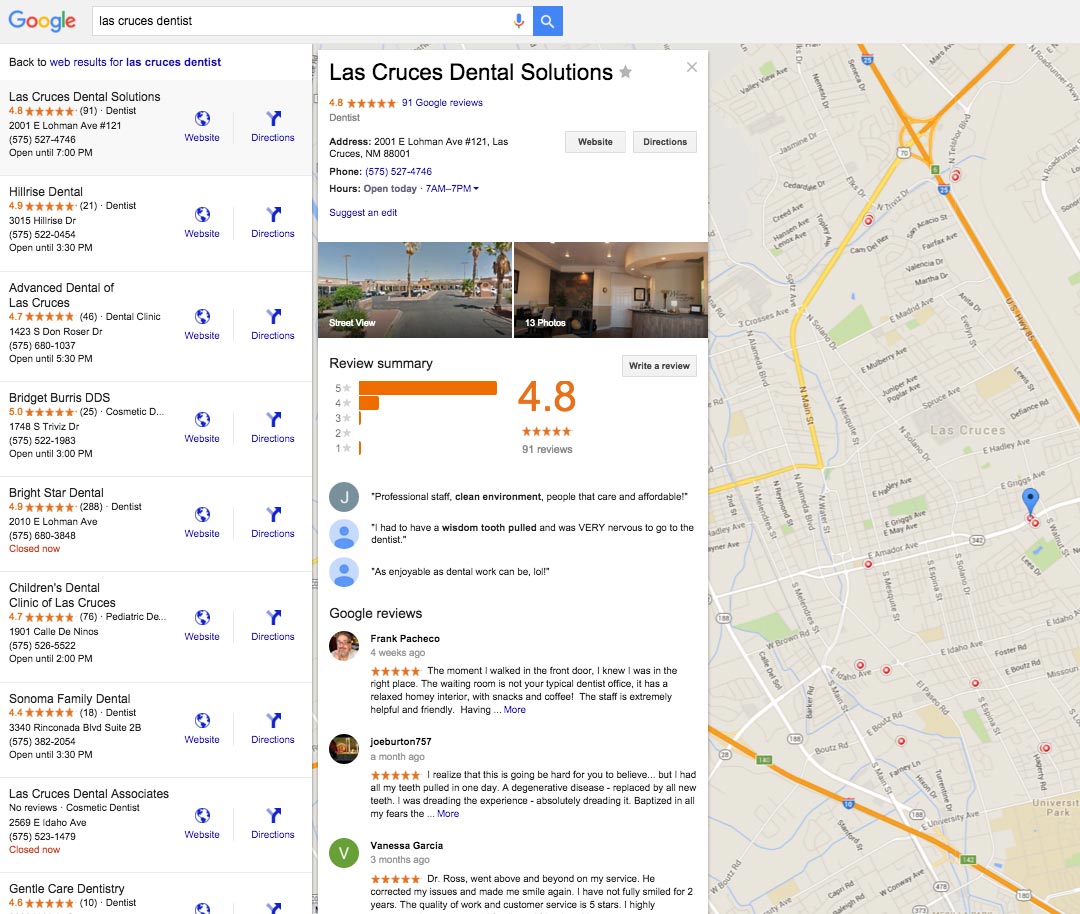 Google Local Pack Map