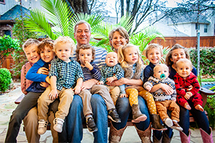 Brian Liddiard with his wife and grandchildren