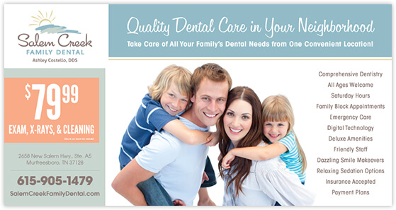 Costello - Salem Creek Family Dental postcard front